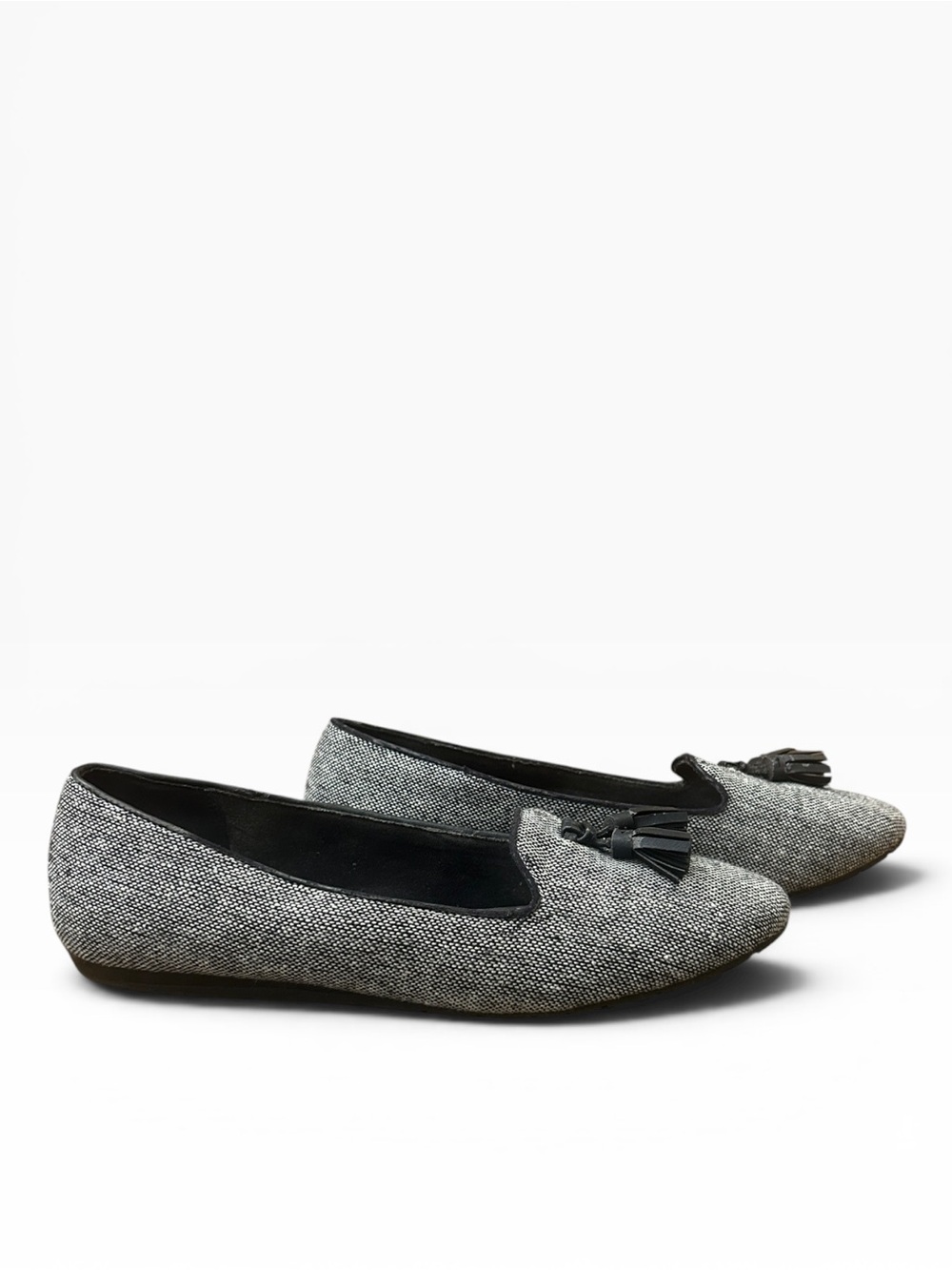Coach and Four Black and Gray Tweed Tassel Loafers Size 7 - Picture 6 of 9